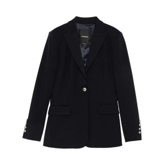 Pinko Pinko, Dames, Jassen, Blauw, Maat: L Leer