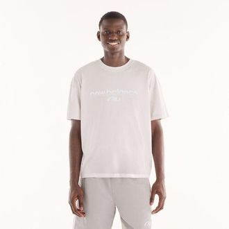 New Balance Uomo Trackside T-Shirt in Grigio, Jersey di Cotone, Taglia XL