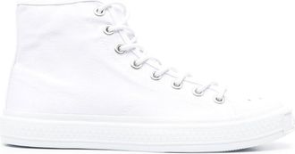 Acne Studios high-top lace-up fastening sneakers - women - Organic Cotton/Cotton/Rubber - 38 - White