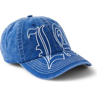 Cotton On Mens Strap Back Dad Hat in Washed Cobalt La Lines at Nordstrom