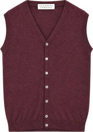 Cashmere Company Gilet Bottoni F.12 - Heren - V-hals truien - Rood - M - Katoen - Truien & Vesten