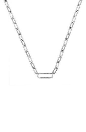 Effy Sterling Silver Diamond Paper Clip Link Pendant Necklace at Nordstrom Rack, Size 18