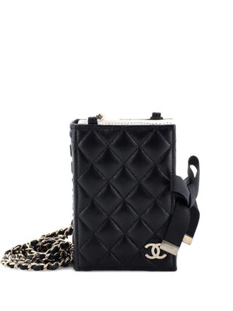 Chanel CC Book Card Holder with Chain Quilted Lambskin crossbody bag - Zwart