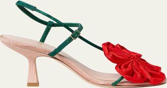 Loeffler Randall 70mm Genevieve Moir&eacute; Flower Sandals