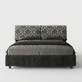 Itamoby Contenedor Cama Matrimonio 160x190 Tela Mados Giada Agata - Gris Oscuro