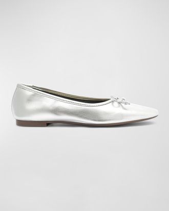 Schutz Arissa Metallic Bow Ballerina Flats