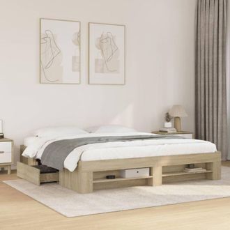 vidaXL Estructura De Cama Sin Colch&oacute;n Roble Sonoma 180x200 Cm Vidaxl