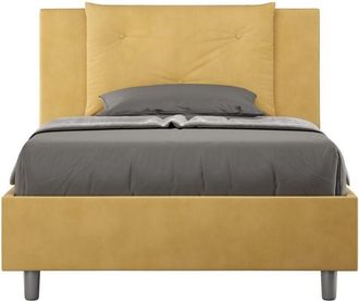 Itamoby Itamoby - Letto Singolo rivestito in Microfibra - appia - Tipologia Letto: Senza Rete - Colore: Ocra - Dimensione Rete: 100x190