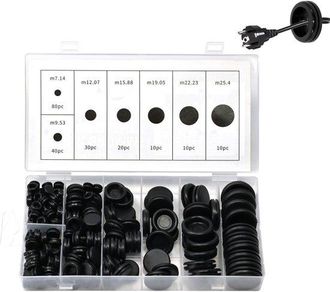 OEM 200 Unidades, Arandelas Goma, Tapones Redondos Goma M7.14 M25.4, Arandelas Impermeables Paredes Resistentes Fuego, Industrial Dom&eacute;stica (negras)