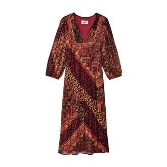 BA&SH Oria Dress - Dames - Maxi kleedjes - Rood - XS - Kleedjes