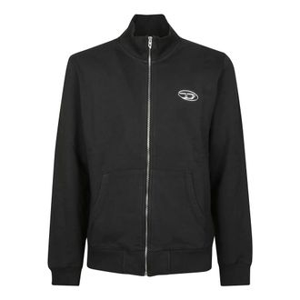 Diesel S-Ginn Zip Iod Full Zip Sweatshirt - Heren - Vesten met rits - Zwart - XL - Katoen - Hoodies & sweatvesten