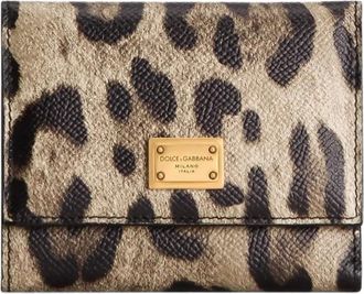 Dolce & Gabbana Portemonnee met luipaardprint en rits - Bruin