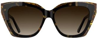 Kendra Scott Katherine 56mm Gradient Cat Eye Sunglasses in Dark Tortoise/Tiger Eye at Nordstrom