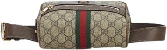 Gucci Pre-owned Belt Bags, female, Beige, Size: ONE SIZE Pre-owned GG Supreme Ophidia Beige Dark Brown Belt Bag