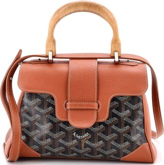 Goyard Saigon Top Handle Bag Coated Canvas with Leather Mini