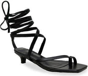 Chase + Chloe by Intouch Footwear Lace-Up Kitten Heel Sandal in Black at Nordstrom Rack, Size 7.5