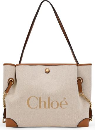Chlo&eacute; Clover Double-Carry Tote Bag - Dames - Shoppers - Beige - ONE Size - Katoen - Tassen