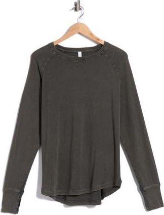 Zella Vintage Wash Relaxed Long Sleeve 2.0 Tee in Green Urban at Nordstrom Rack, Size X-Large