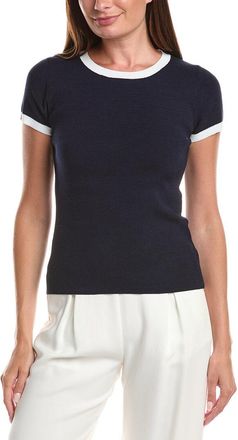 T Tahari Contrast Trim Pullover