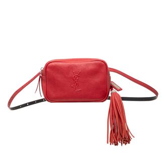 Saint Laurent Red Leather Monogram Lou Belt Bag