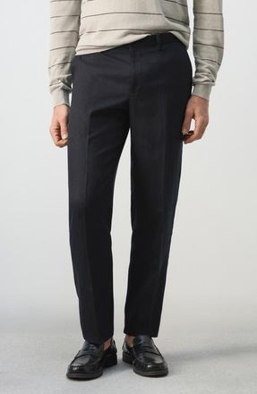 Mango Amalfi Slim Fit Suit Trousers in Navy at Nordstrom, Size 30