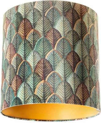 QAZQA Velvet Lampshade Leaf Design with Gold Interior 40/40/40