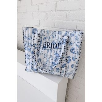 Untamed Petals Beatrix Quilted Bridal Tote in Ivory at Nordstrom