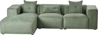 Beliani Beliani - Sof&aacute; Esquinero Tapicer&iacute;a De Chenilla Cojines Adicionales Verde Oscuro Derecho Dolva