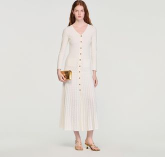 Sandro Fancy knit maxi dress
