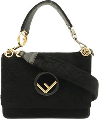 Fendi Borsa a spalla Pre-owned Kan I F in pelliccia e pelle 2way - - Pre-owned - Donna - Nero - ONE SIZE