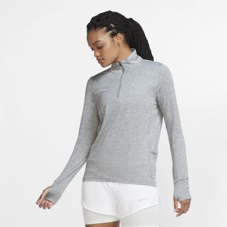 Nike Damen-Laufoberteil mit Halbrei&szlig;verschluss - Grau