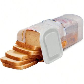 OEM Caja Para Guardar Pan De Pl&aacute;stico Transparente - Recipiente Herm&eacute;tico Para Pan De Molde, Panecillos O Pasteles - Crezuo
