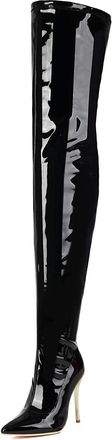 Generic Black,5.5 UK,Thigh High Boots for Women Over The Knee Boots with Stiletto Heel Side Zipper Comfy Long Boot Wedding Party Dating Dress Shoes