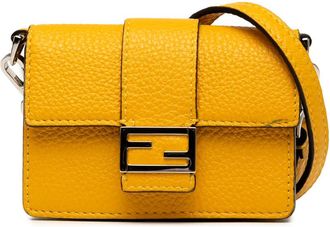 Fendi Pre-owned Fendi Micro Leather Flat Baguette Crossbody Ladies MMP2XUK48RNCSQOO