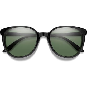 Smith Cheetah 54mm Polarized Round Sunglasses in Black /Gray Green at Nordstrom