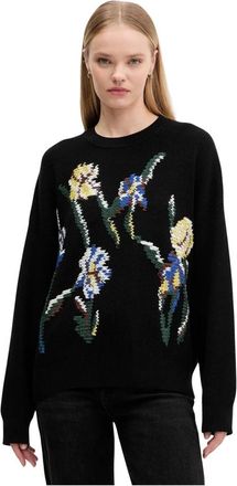 Desigual Ronde hals gebreid - Dames - Ronde hals truien - Zwart - S - Katoen - Truien & Vesten