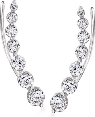 Ross-Simons Diamond Ear Climbers in 14kt White Gold