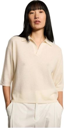 Kiefermann Cashmere Knitwear, female, Beige, Size: M Alsunia Cashmere Polo Shirt