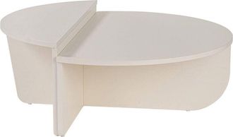 Dmora Tavolino da salotto Feyre, Tavolo basso da caffè, Portariviste per divano, Ripiano da soggiorno, 90x60 h35 cm, Beige e Marmo - Dmora