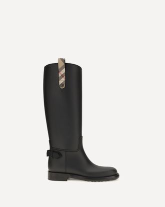 Burberry Cavalier Check Detail Knee-High Boots Female 36
