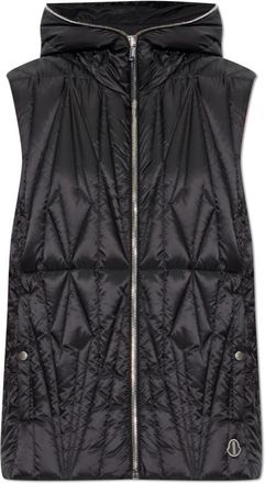 Rick Owens Geocamo Ziplock Hooded Vest - Dames - Bodywarmers - Zwart - XS - Polyester - Jassen