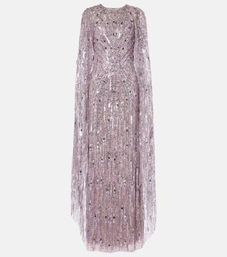 Jenny Packham Abito lungo Elio con cristalli e pailettes