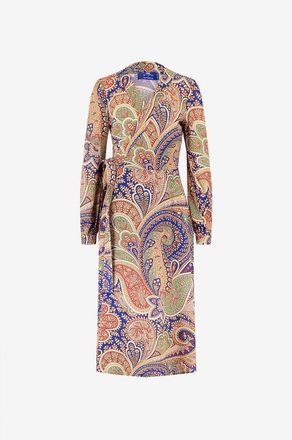 Etro Midilanges Wickelkleid aus Cr&ecirc;pe mit Paisley Etro x Bong&eacute;nie