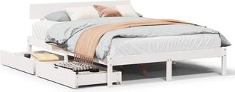 vidaXL Vidaxl - Bed Frame without Mattress White 160x200 cm Solid Wood Pine