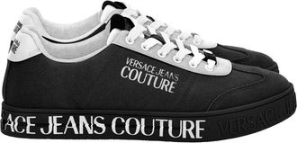 Versace Jeans Couture Low Top Sneakers - Heren - Sneakers - Zwart - 43 EU - Leer - Schoenen
