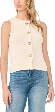CeCe by Cynthia Steffe Shell Button Sweater Vest in Eggnog at Nordstrom, Size X-Large