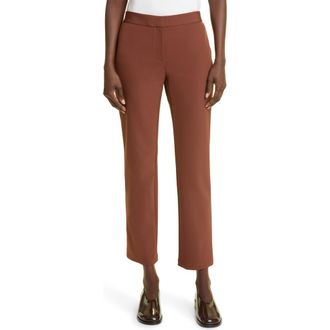 Lafayette 148 New York Waldorf Straight Leg Ankle Pants in Copper Dust at Nordstrom