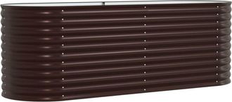 vidaXL Garden Raised Bed Brown 240 x 80 x 81 cm Steel Vidaxl