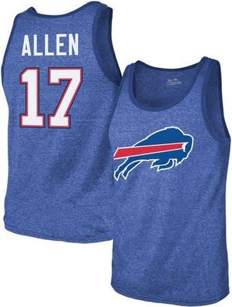 Majestic Threads Mens Majestic Threads Josh Allen Royal Buffalo Bills Tri-Blend Player Name & Number Tank Top at Nordstrom, Size Small