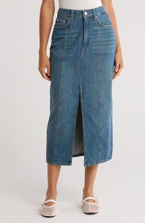 Reiss Daila Denim Skirt in Mid Blue at Nordstrom Rack, Size 10 Us / 14 Uk